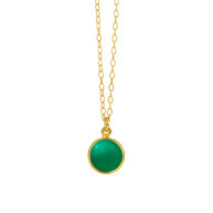 Necklace 1575 in Gold plated silver with Green agate