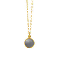 Necklace 1575 in Gold plated silver with Grey agate