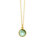 Necklace 1575 in Gold plated silver with Green quartz
