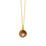 Necklace 1575 in Gold plated silver with Smoky quartz