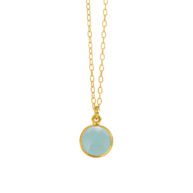 Necklace 1575 in Gold plated silver with Light blue crystal
