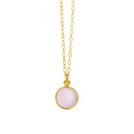 Necklace 1575 in Gold plated silver with Light pink crystal