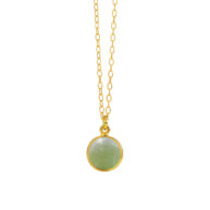 Necklace 1575 in Gold plated silver with Prehnite