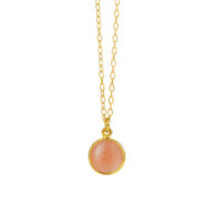 Necklace 1575 in Gold plated silver with Peach moonstone