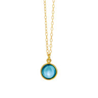 Necklace 1575 in Gold plated silver with London blue crystal