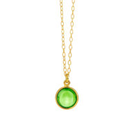 Necklace 1575 in Gold plated silver with Peridote crystal