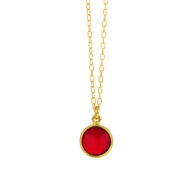 Necklace 1575 in Gold plated silver with Garnet crystal