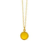 Necklace 1575 in Gold plated silver with Yellow opal crystal
