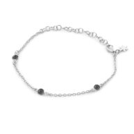 Bracelet 1585 in Silver with Black agate