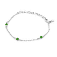 Bracelet 1585 in Silver with Green agate