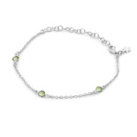 Bracelet 1585 in Silver with Green quartz