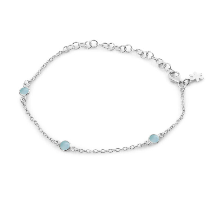 Bracelet in silver with light blue crystal / 1585-1-111 - Susanne Friis ...