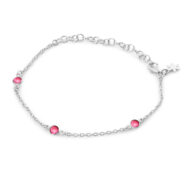 Bracelet 1585 in Silver with Pink crystal