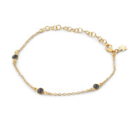 Bracelet 1585 in Gold plated silver with Black agate