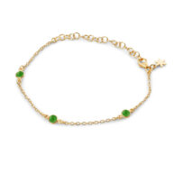 Bracelet 1585 in Gold plated silver with Green agate