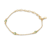 Bracelet 1585 in Gold plated silver with Green quartz