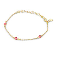 Bracelet 1585 in Gold plated silver with Pink crystal