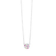 Necklace 1598 in Silver with Mix: Purple zirconia, pink zirconia, light pink zirconia, light blue zirconia, yellow zirconia