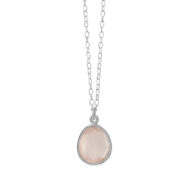 Necklace 1816 in Silver with Rose quartz