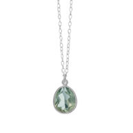 Necklace 1816 in Silver with Green quartz