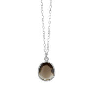 Necklace 1816 in Silver with Smoky quartz