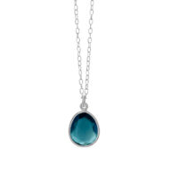 Necklace 1816 in Silver with London blue crystal