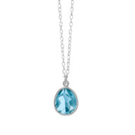 Necklace 1816 in Silver with Synthetic blue topaz