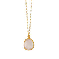 Necklace 1816 in Gold plated silver with Rose quartz