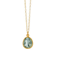 Necklace 1816 in Gold plated silver with Green quartz