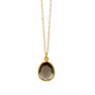 Necklace 1816 in Gold plated silver with Smoky quartz