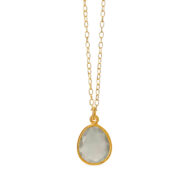 Necklace 1816 in Gold plated silver with Grey moonstone