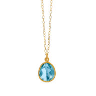 Necklace 1816 in Gold plated silver with Synthetic blue topaz