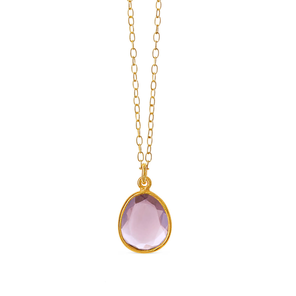 Necklace in gold plated silver with light amethyst / 1816-2-198