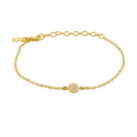 Bracelet 1818 in Gold plated silver with White zirconia