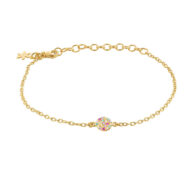 Bracelet 1818 in Gold plated silver with Mix: Purple zirconia, pink zirconia, light pink zirconia, light blue zirconia, yellow zirconia