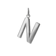Pendant 1840 in Polished silver letter N