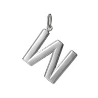 Pendant 1840 in Polished silver letter W