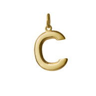 Pendant 1840 in Polished gold plated silver letter C