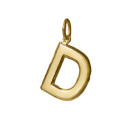 Pendant 1840 in Polished gold plated silver letter D