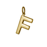 Pendant 1840 in Polished gold plated silver letter F