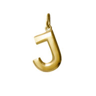 Pendant 1840 in Polished gold plated silver letter J