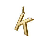 Pendant 1840 in Polished gold plated silver letter K