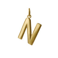 Pendant 1840 in Polished gold plated silver letter N