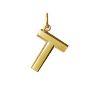 Pendant 1840 in Polished gold plated silver letter T