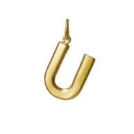 Pendant 1840 in Polished gold plated silver letter U