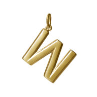 Pendant 1840 in Polished gold plated silver letter W