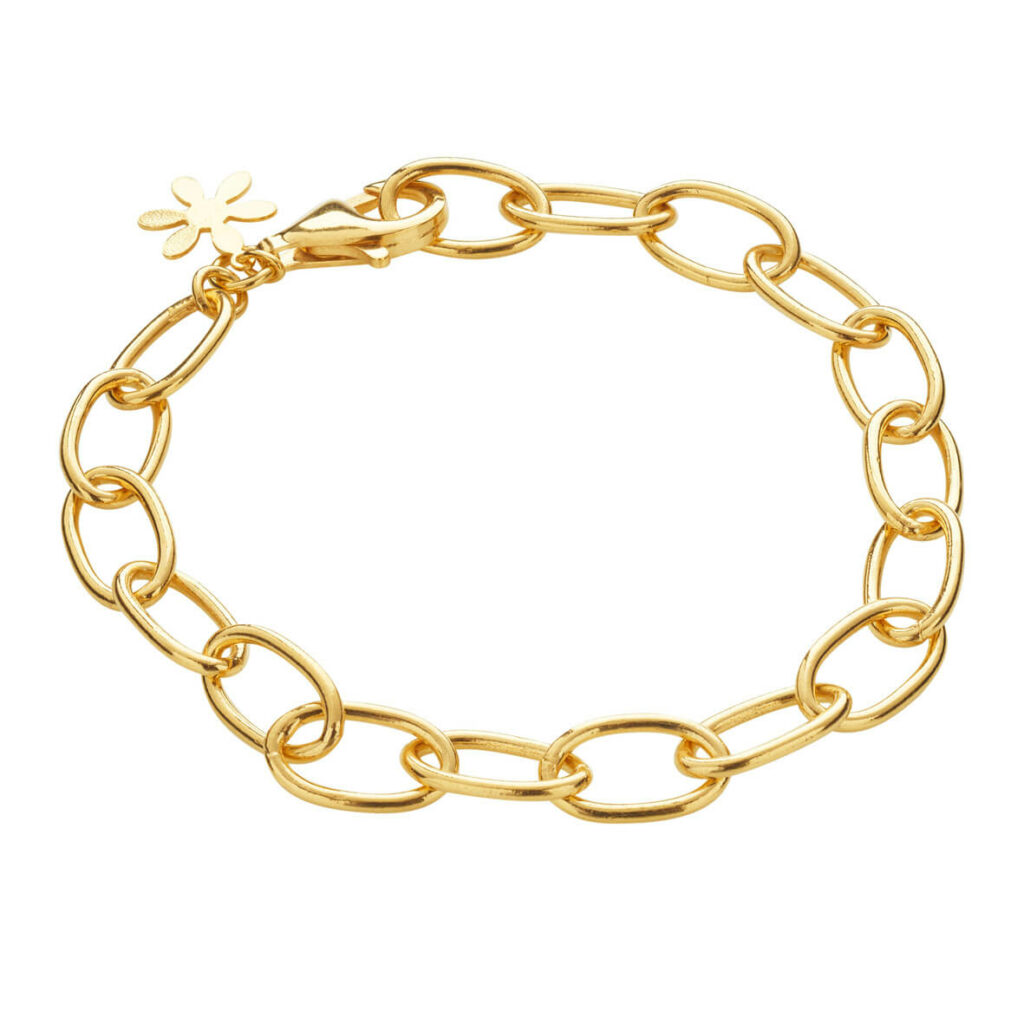 Jewellery polished gold plated silver bracelet, style number: 1858-21