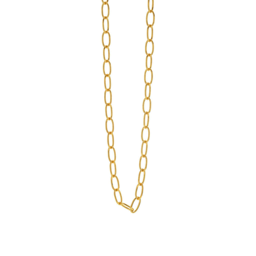 Jewellery polished gold plated silver necklace, style number: 1859-21