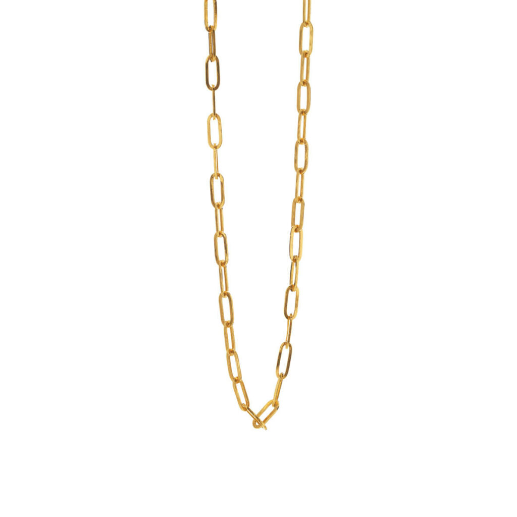 Jewellery polished gold plated silver necklace, style number: 1861-21