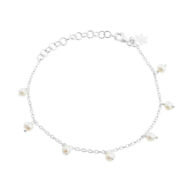 Bracelet 1868 in Silver with White freshwater pearl 20 cm